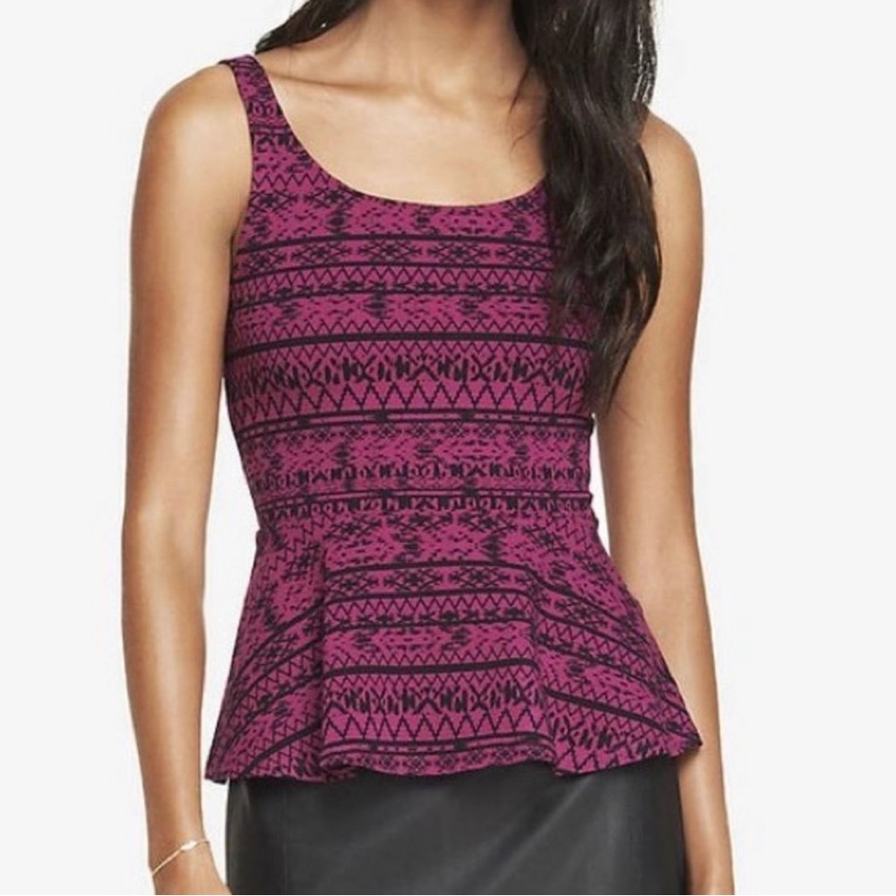 Express Back Zip Peplum Top Size Small